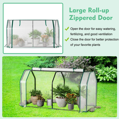 Costway Portable Greenhouse with Roll-Up Zippered Door for Garden