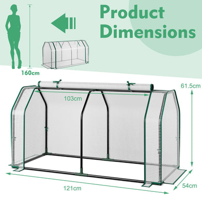 Costway Portable Greenhouse with Roll-Up Zippered Door for Garden