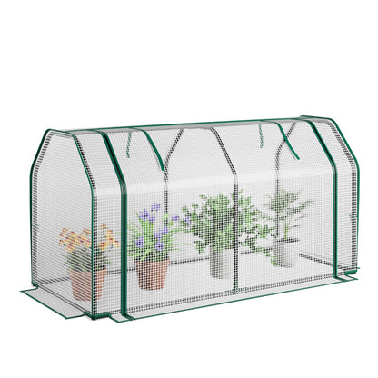 Costway Portable Greenhouse with Roll-Up Zippered Door for Garden
