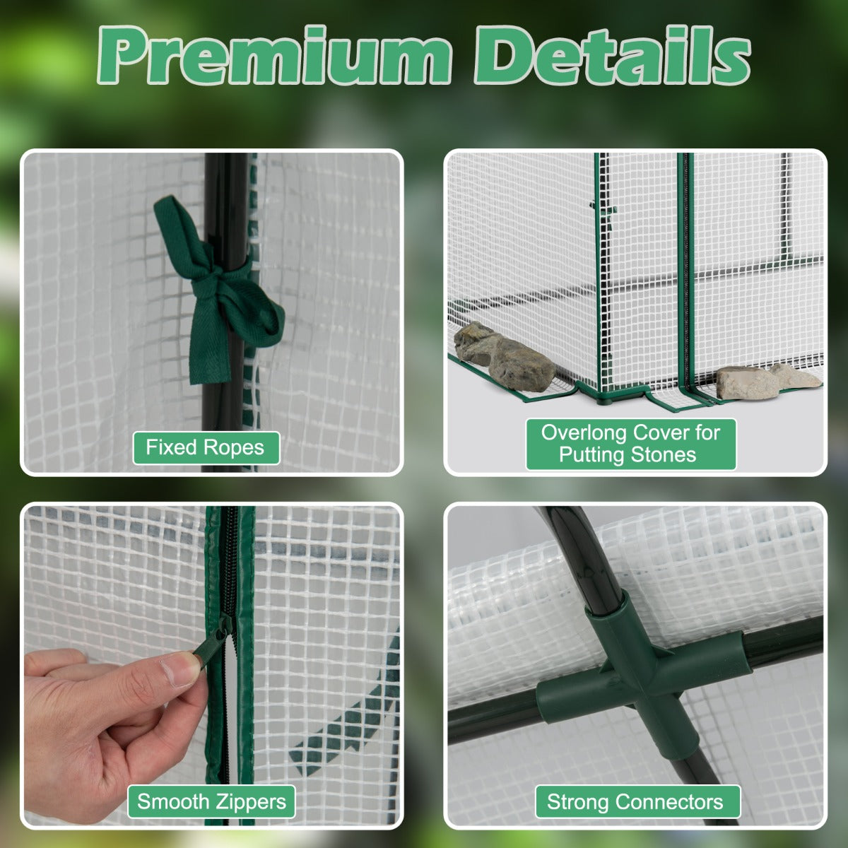 Costway Portable Greenhouse with Roll-Up Zippered Door for Garden