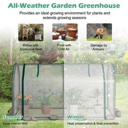 Costway Portable Greenhouse with Roll-Up Zippered Door for Garden