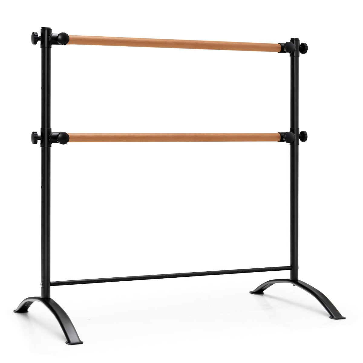 Costway Freestanding Dance Bar with 4-position Adjustable Heights for Dancing-Black