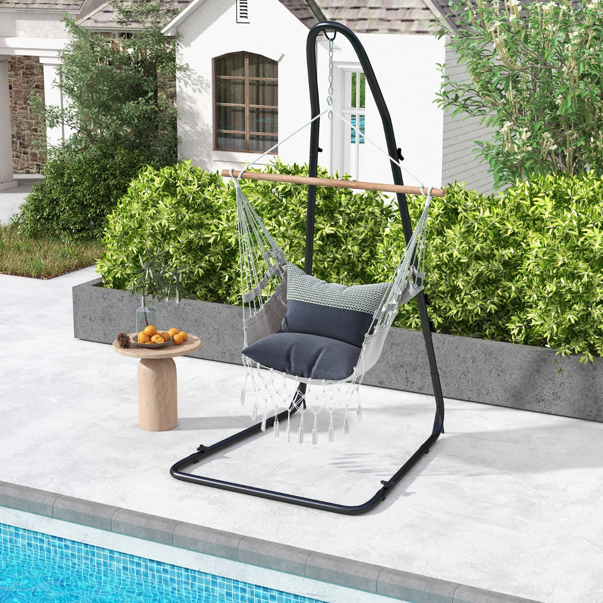 Costway Hammock Chair Stand Adjustable with Safety Hook