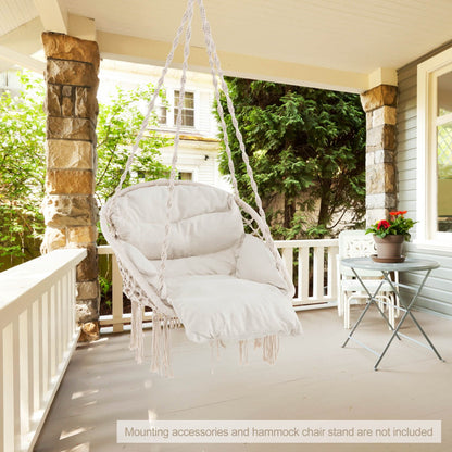Extra-thick removable cushion with soft poly-cotton fabric offers cozy back and leg comfort