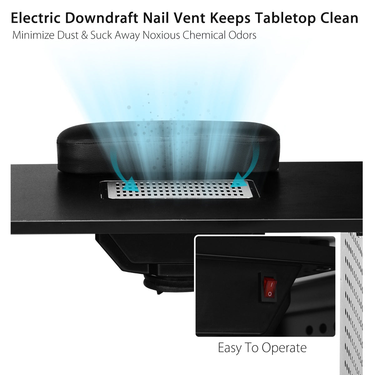 Costway Manicure Nail Table with 5 Removable Drawers for Salon