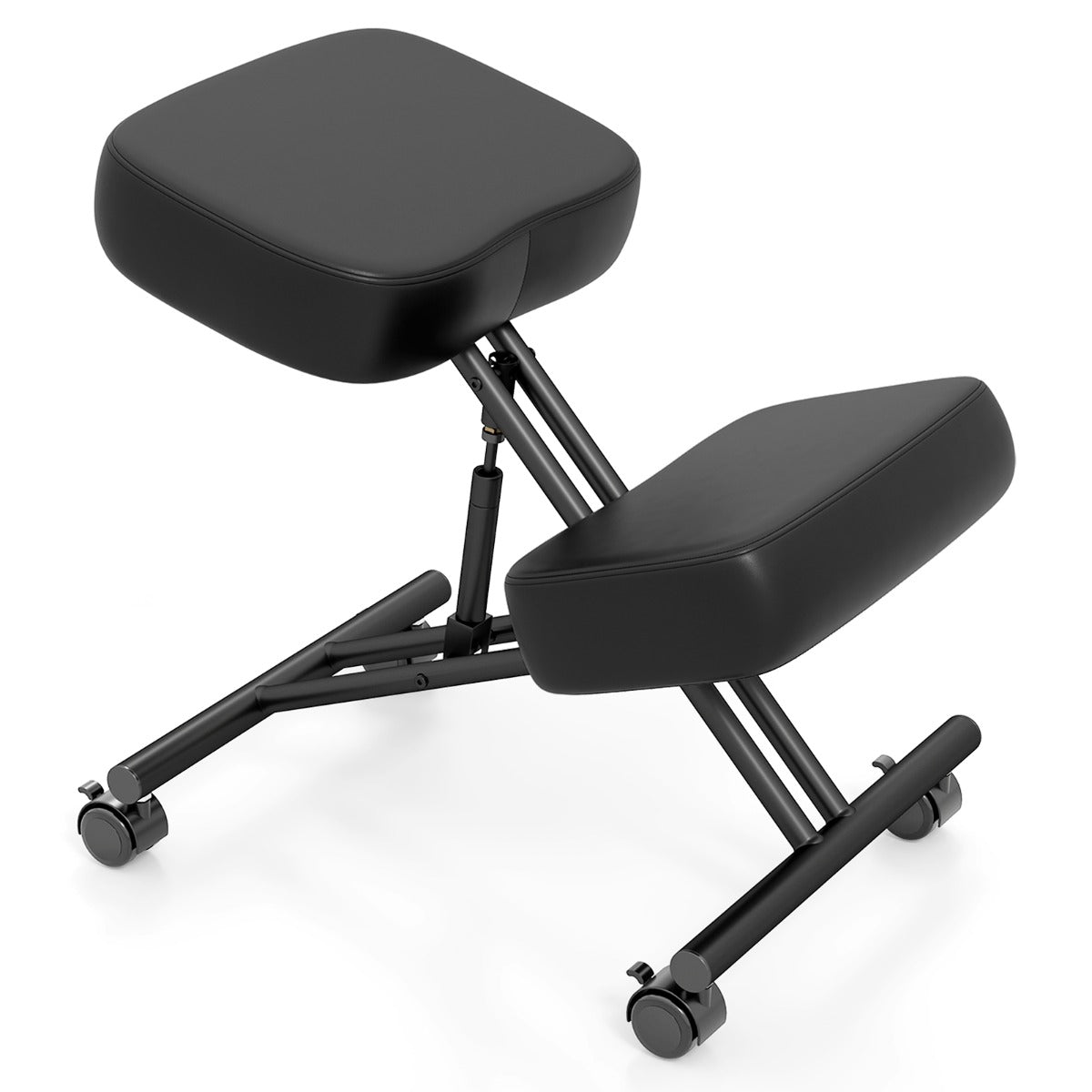 Height Adjustable Kneeling Chair with Angled Seat to Relieve Pain