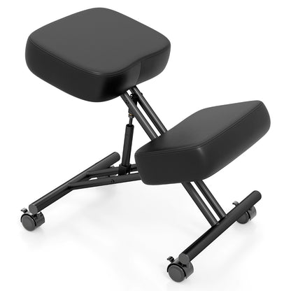 Height Adjustable Kneeling Chair with Angled Seat to Relieve Pain