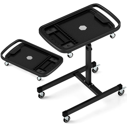 2-in-1 Height Adjustable Work Table with Detachable Part Tray-Black