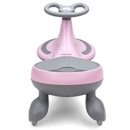 High Bounce Wiggle Car for Kids Swing Car Indoors and Outdoors-Pink