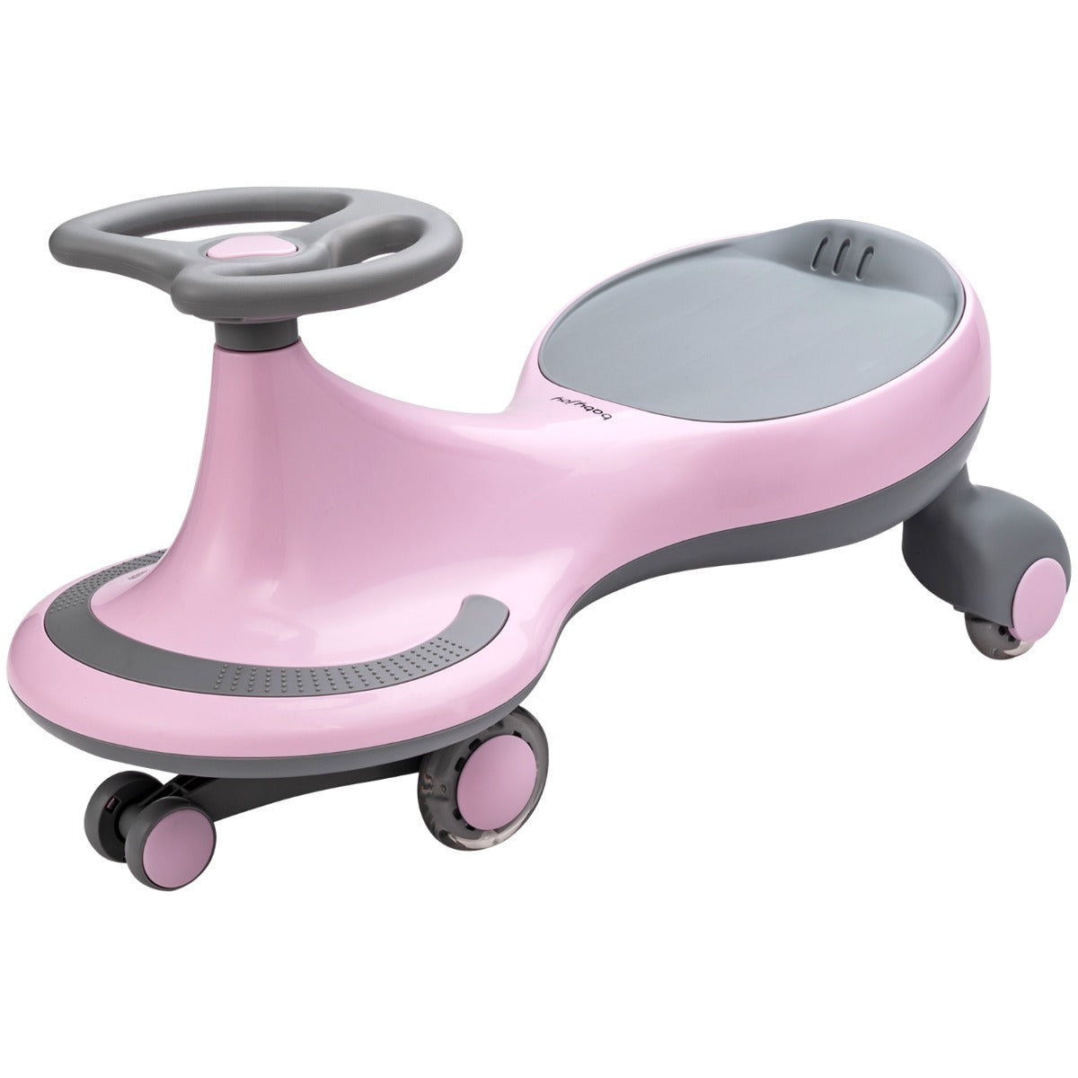 High Bounce Wiggle Car for Kids Swing Car Indoors and Outdoors-Pink