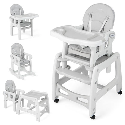 3-in-1 Highchair with Removable 4-Position Tray and Seat Cushion  for 6-36 Months