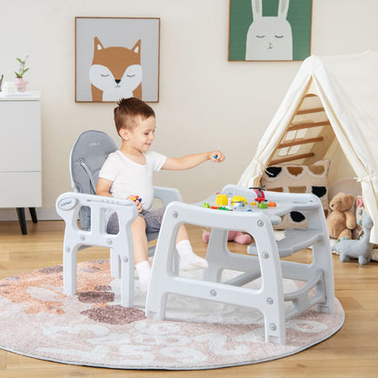 3-in-1 Highchair with Removable 4-Position Tray and Seat Cushion  for 6-36 Months