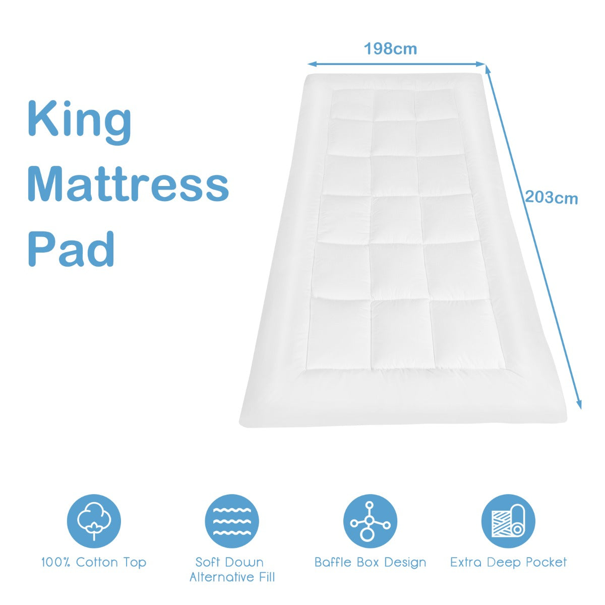 Dust Proof Breathable Mattress Pad for Bedroom