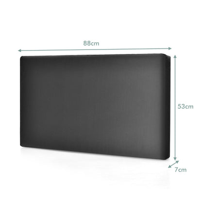 Wall-mounted upholstered headboard with tufted linen surface and soft high-density sponge padding