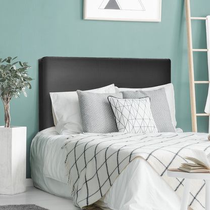 Durable MDF headboard with reinforced metal connectors for secure and long-lasting wall mounting