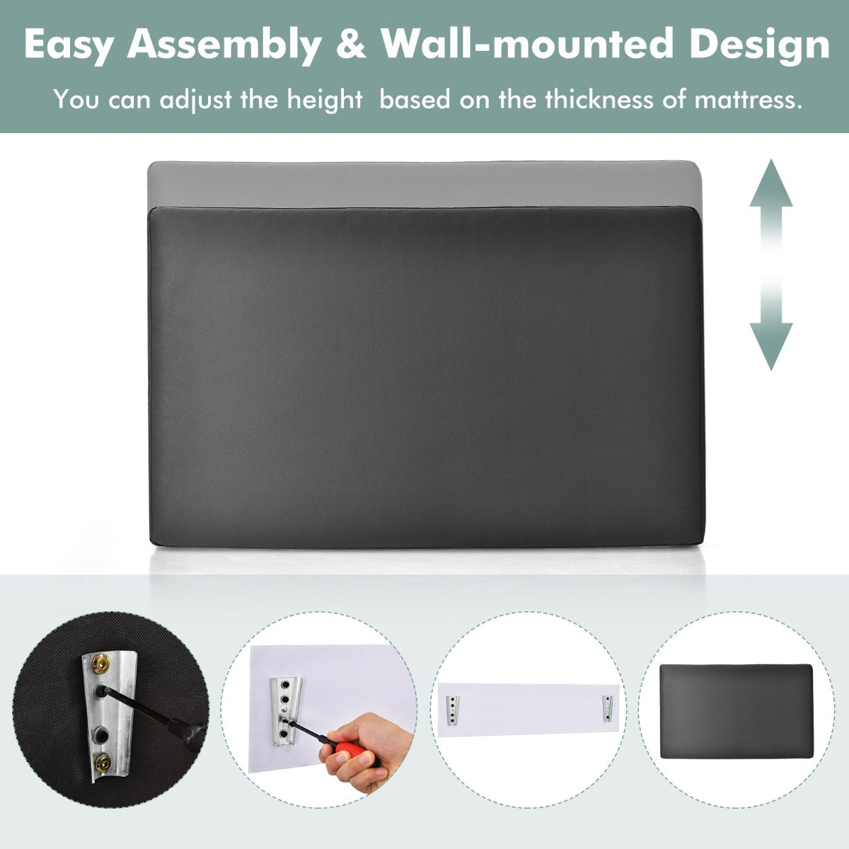 Grey linen wall headboard with breathable fabric surface for comfortable sitting and relaxing