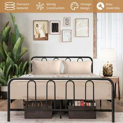 Costway Full/Queen Size Metal Bed Frame with Non-slip Foot Pads Full Size