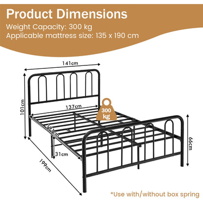 Costway Full/Queen Size Metal Bed Frame with Non-slip Foot Pads Full Size