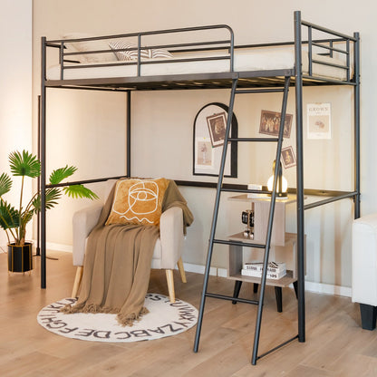Built-in ladder with reinforced poles and comfortable steps makes climbing to the bed easier