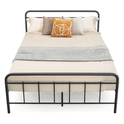 Non-scratch foot pads protect floors while the sturdy steel frame supports long-lasting bedroom use