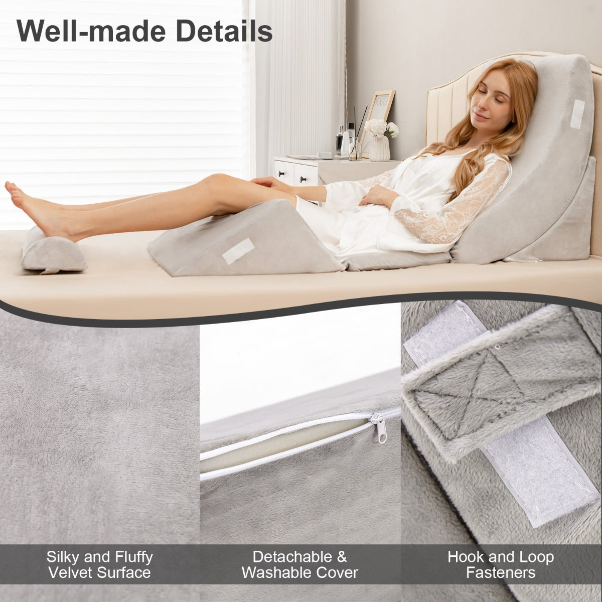 Orthopedic wedge cushions help promote circulation, reduce snoring and support improved sleep quality