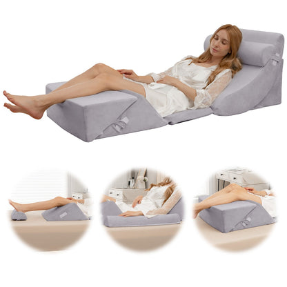 Hook-and-loop fasteners let the head pillow convert into an armrest, neck support or lumbar cushion