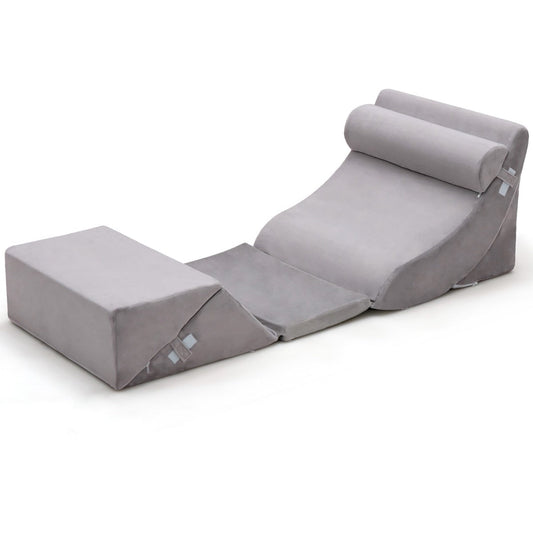 High-density foam wedge pillows help position the upper body and legs for improved comfort and relaxation