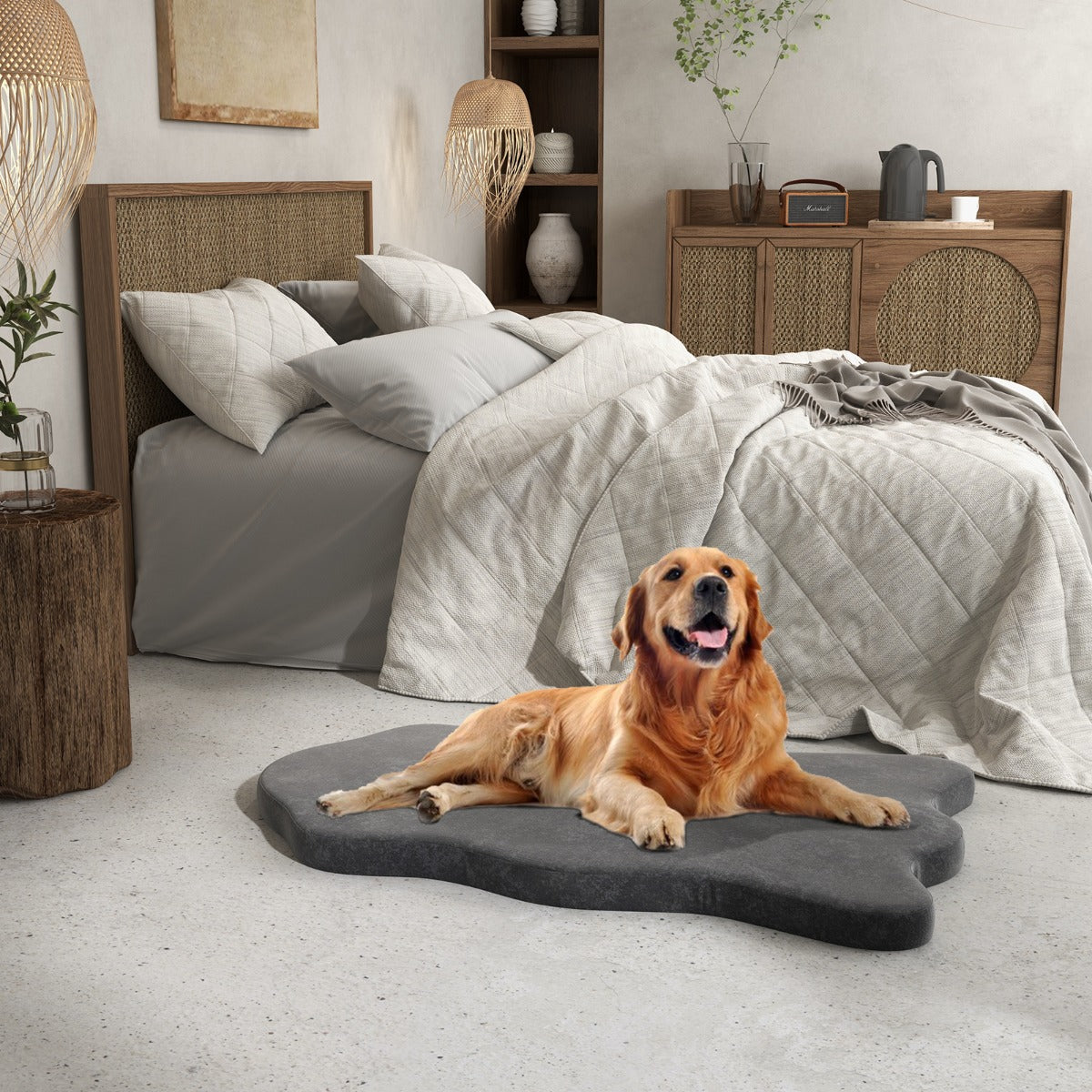 Orthopedic Dog Bed with Memory Foam Support for Pet-Grey