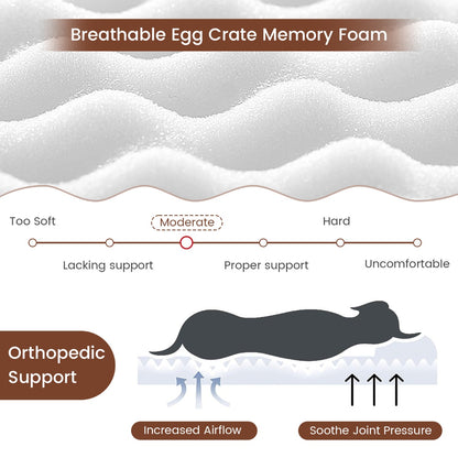 Orthopedic Dog Bed with Memory Foam Support for Pet-Grey