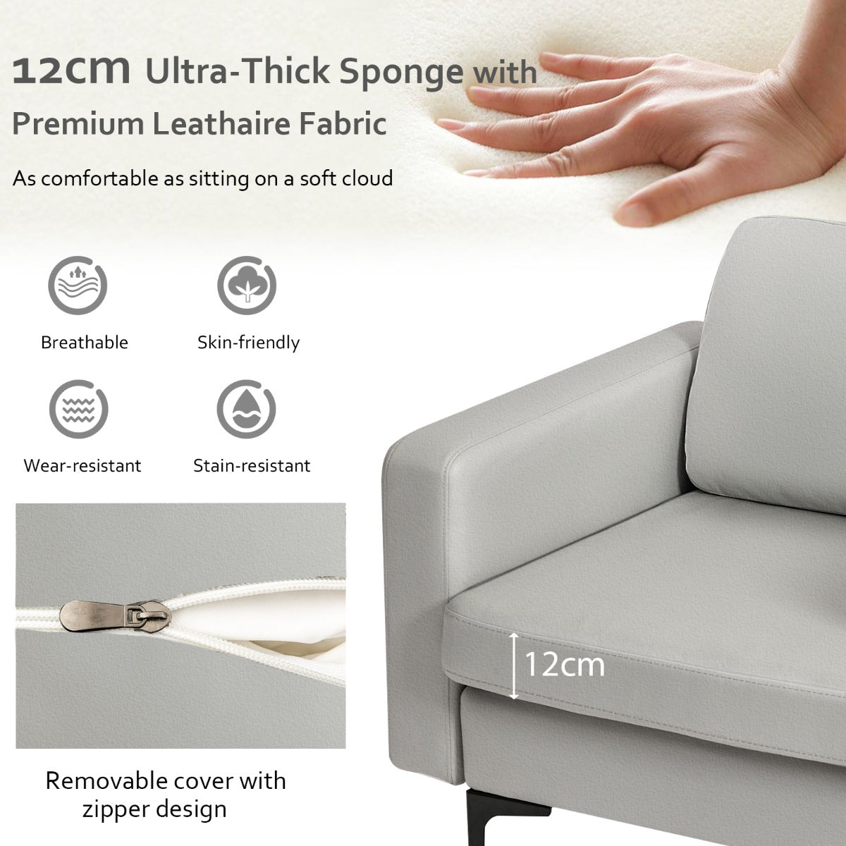 Upholstered Single Sofa Chair with Magazine Caddy Holder for Living Room