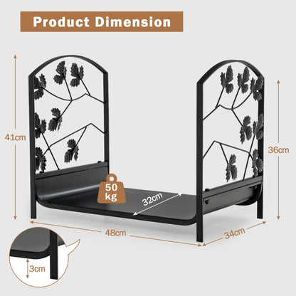 Heavy-Duty Firewood Rack with 50 kg Load Capacity for Stove, Fire Pit