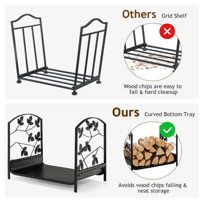 Heavy-Duty Firewood Rack with 50 kg Load Capacity for Stove, Fire Pit