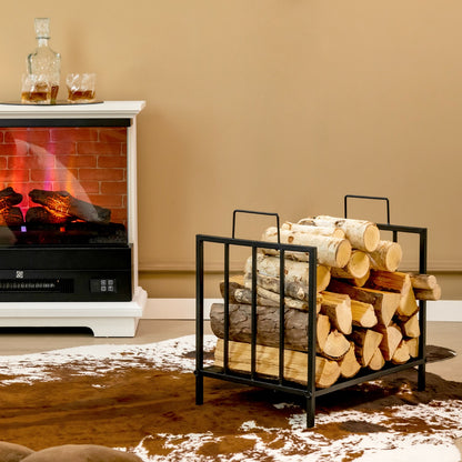 Firewood Log Rack with Convenient Handle for Fireplace, Stove, Fire Pit