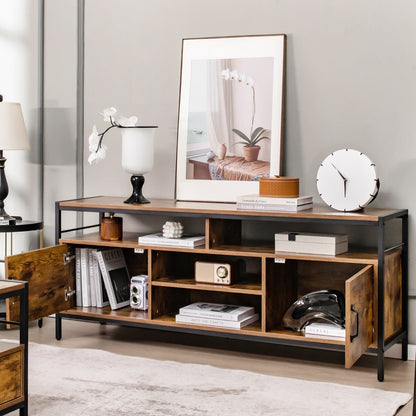 Home TV Cabinet with Storage Side Cabinets & Adjustable Shelf