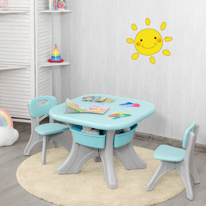 Rounded corners and smooth edges help create a safer table and chair set for young children