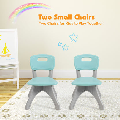 Costway 3 Sets of Table and Chairs with Detachable Storage Boxes Design for Kids Green