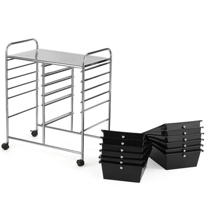 12-Drawer Rolling Storage Cart with Lockable Wheels for Home and Office