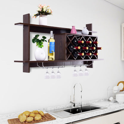 Modern wine storage shelf with spacious compartment for medicine, photos, and decorative items