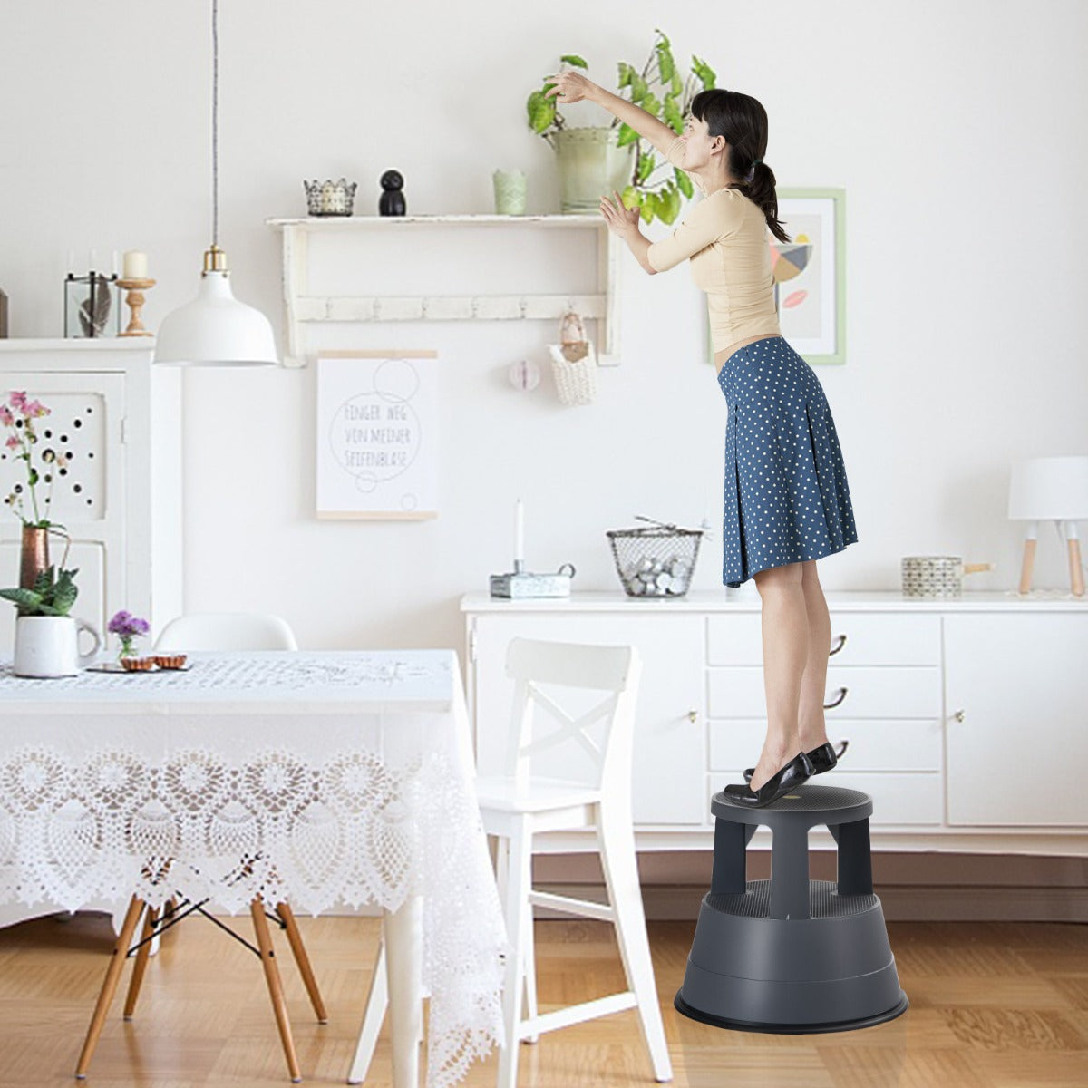 Kick Stool Ladder with Non-Slipping Platform for Kitchen/Bathroom