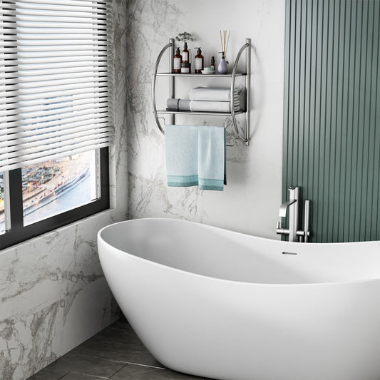 2-Tier Wall Mount Towel Storage Rack for Bathroom