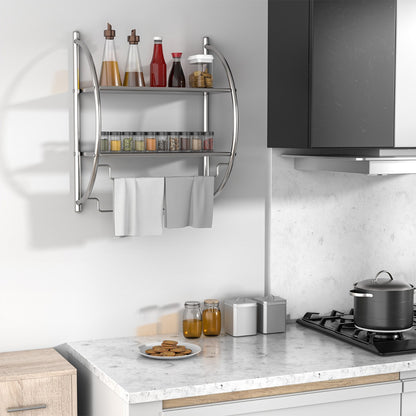 2-Tier Wall Mount Towel Storage Rack for Bathroom