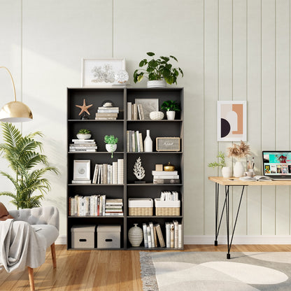 Standing Shelf wIth 5 Open Levels for Living Room-Black