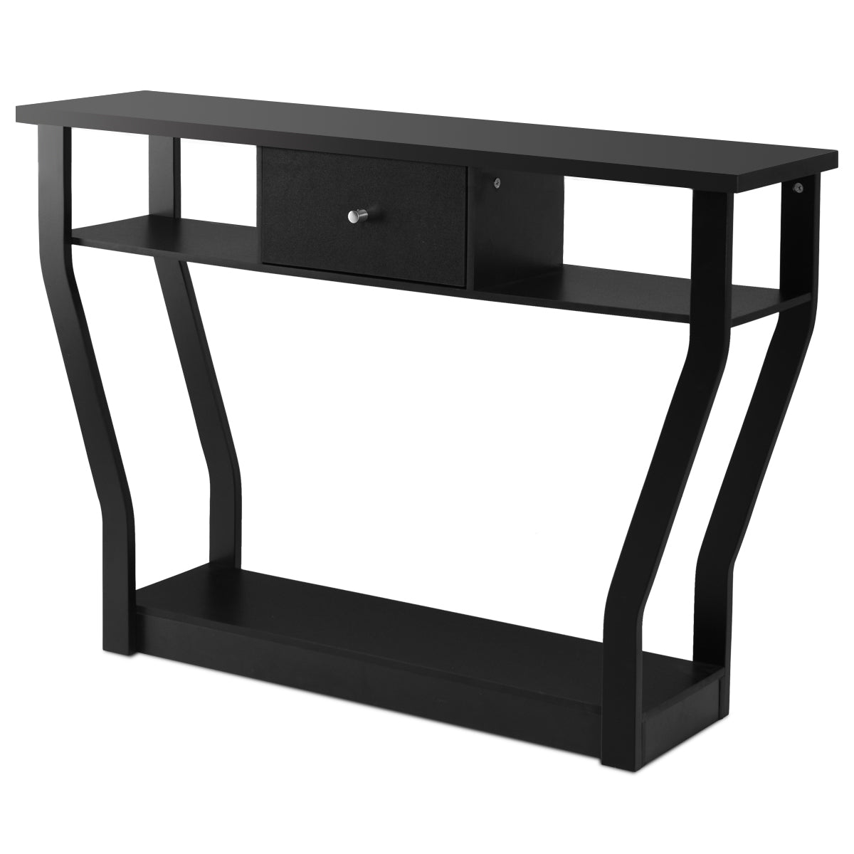 Costway Modern Entryway Table with Storage Drawer for Office-Black