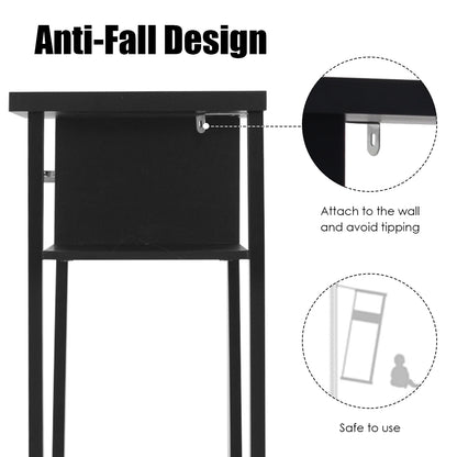 Costway Modern Entryway Table with Storage Drawer for Office-Black