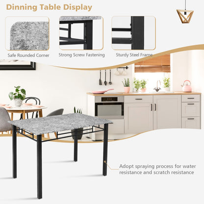 5-Piece Dining Table Set with 4 High Back Chairs & 1 Rectangular Table