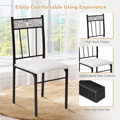 5-Piece Dining Table Set with 4 High Back Chairs & 1 Rectangular Table