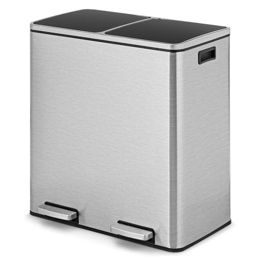 Two separate compartments make it easy to organize recyclable and non-recyclable rubbish