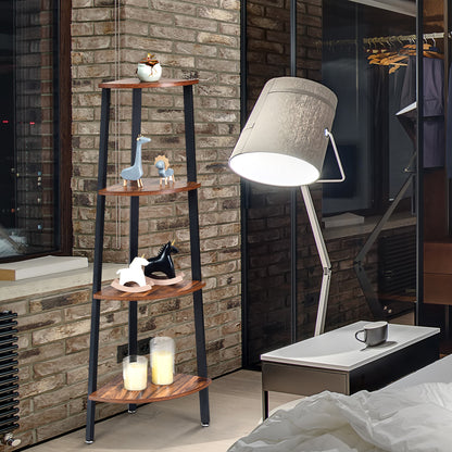 4-Tier Corner Shelf with No-Shaking Structure for Office-Coffee