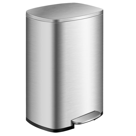 13.2 gallon stainless steel trash can with Removable Inner Bucket for Home Use