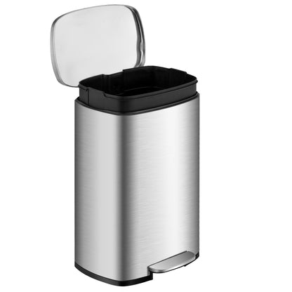 13.2 gallon stainless steel trash can with Removable Inner Bucket for Home Use